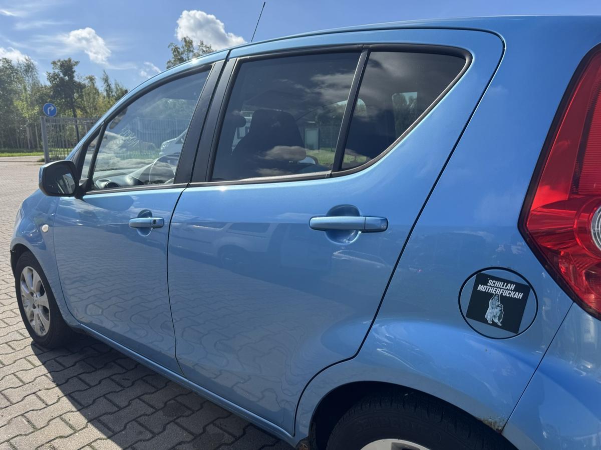 Opel Agila B original T&uuml;r hinten links GBW Marokkoblau met manuelle Fensterheber Rohbau Bj.2008